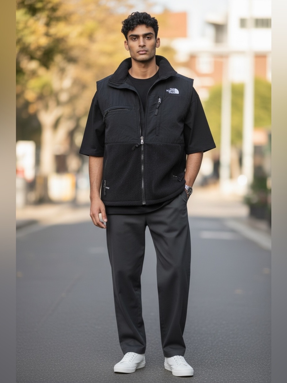 The North Face Black Men's Fleece Hybrid Vest